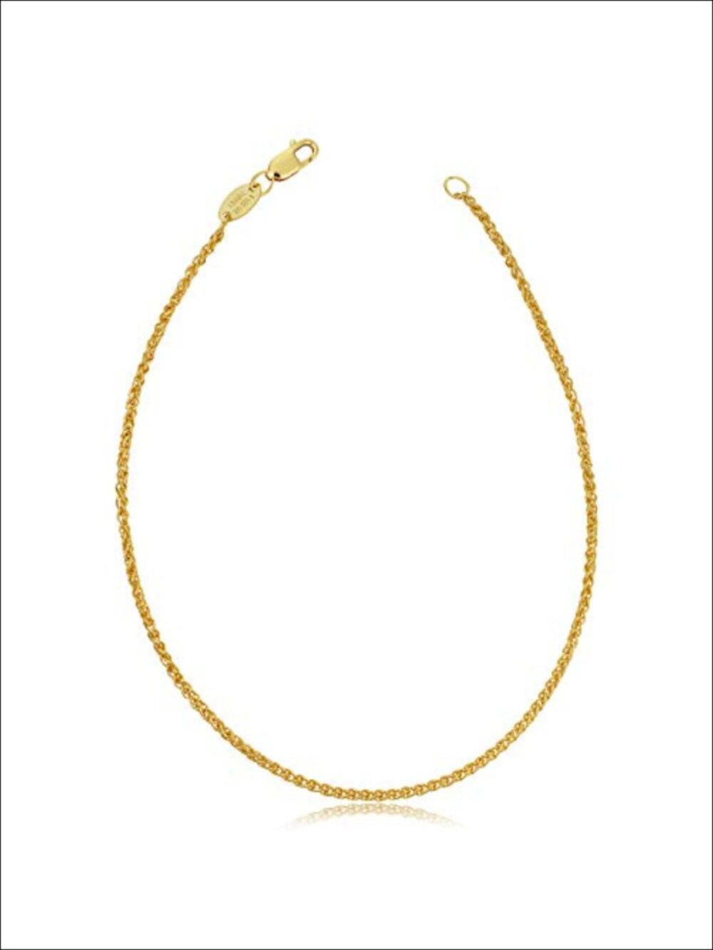 14k Yellow Gold Filled 1.5mm Round Wheat Chain Bracelet